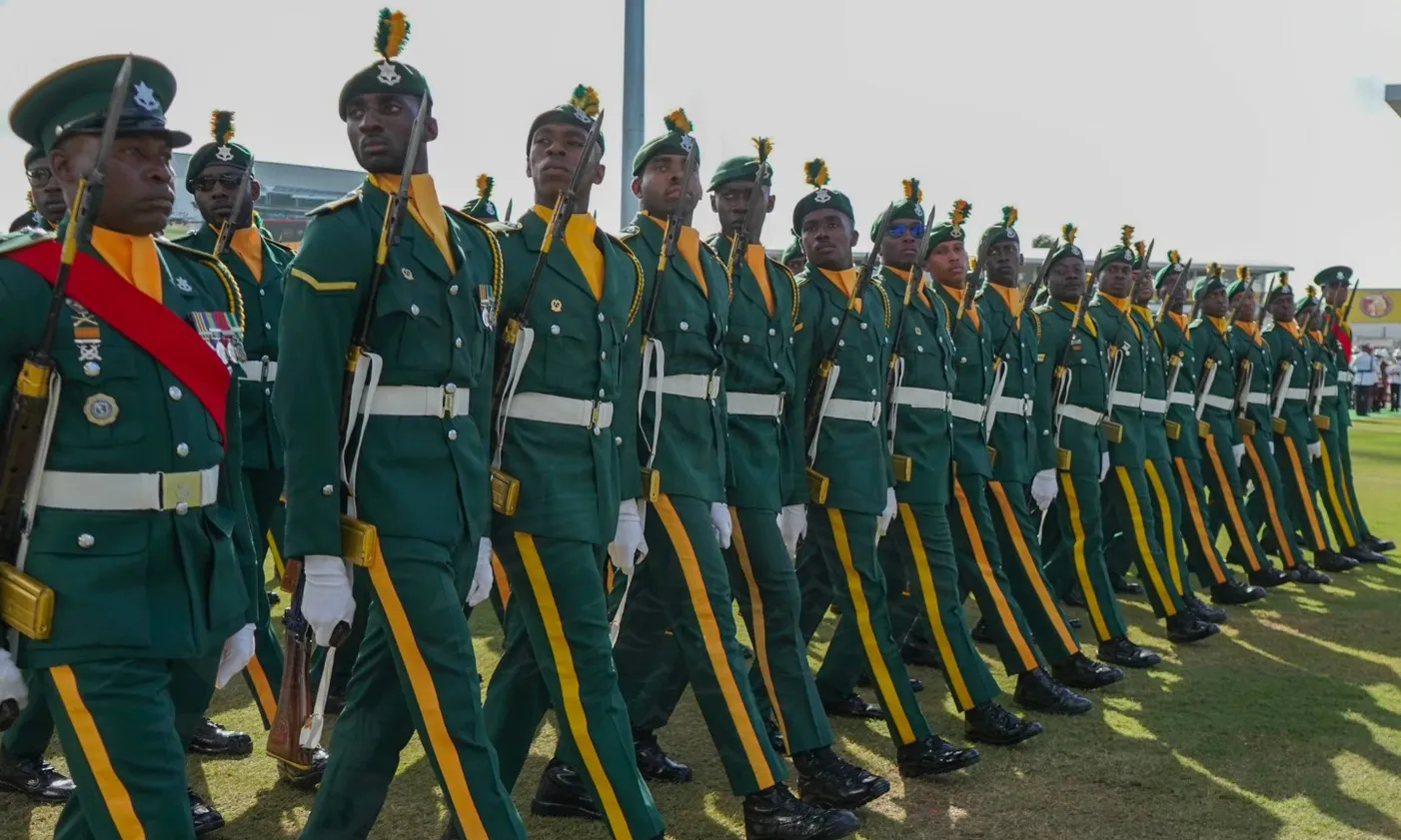 Barbados Defence Force troops on parade